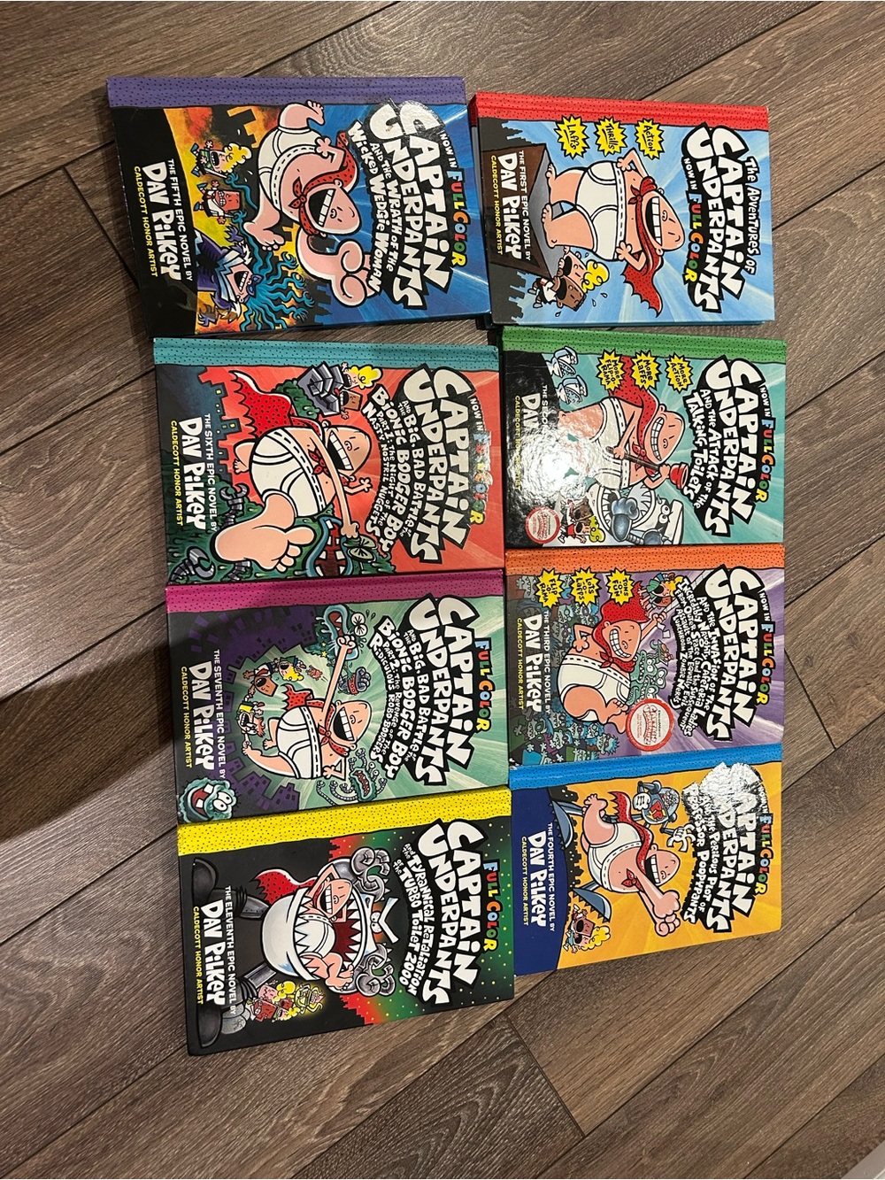 Scholastic Captain Underpants Hardcover Books with Bright Multicolor Spines